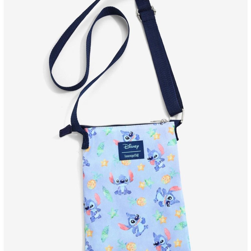 HP🎊Loungefly Disney Lilo & Stitch Watercolor Stitch Passport Crossbody Bag